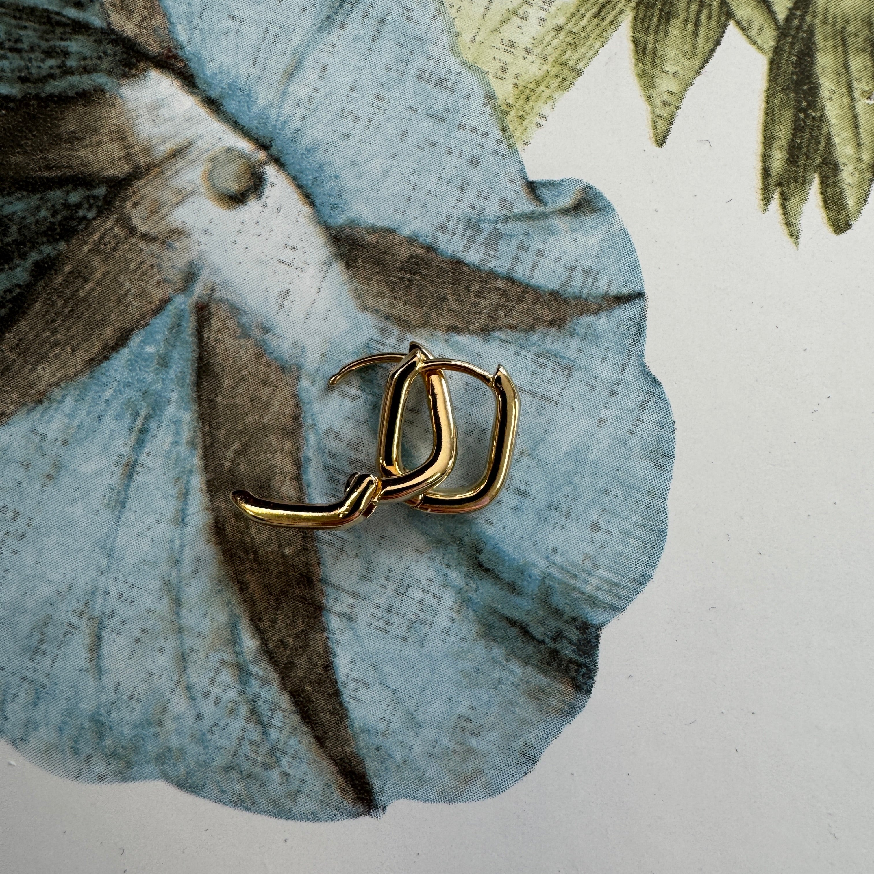 Small Square Huggie Earrings