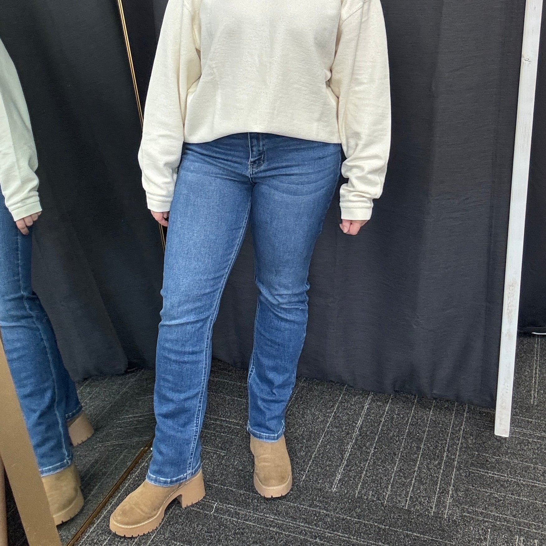 High Rise Slim Straight Jeans