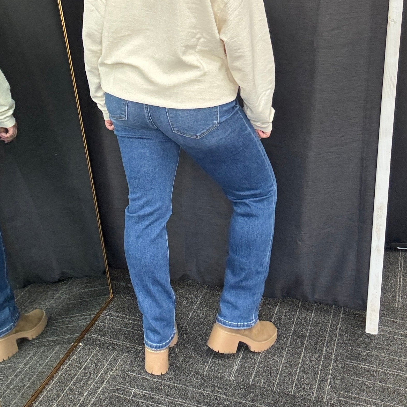 High Rise Slim Straight Jeans