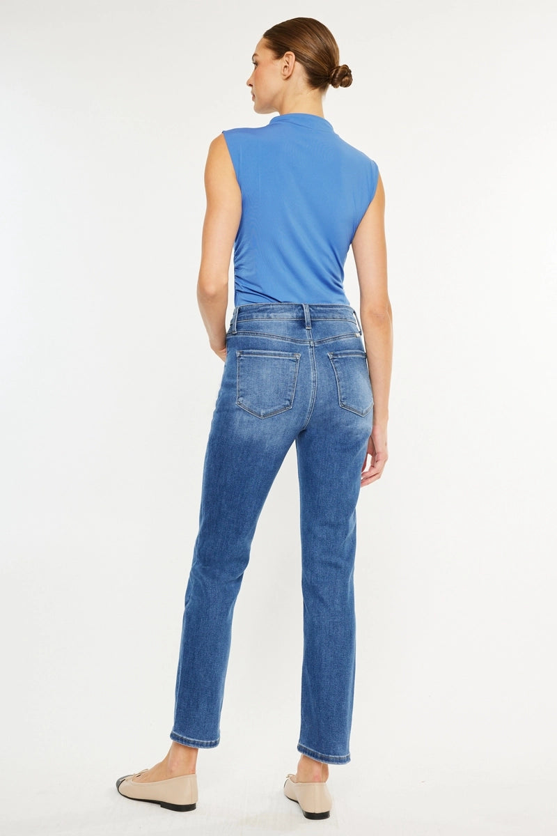 High Rise Slim Straight Jeans